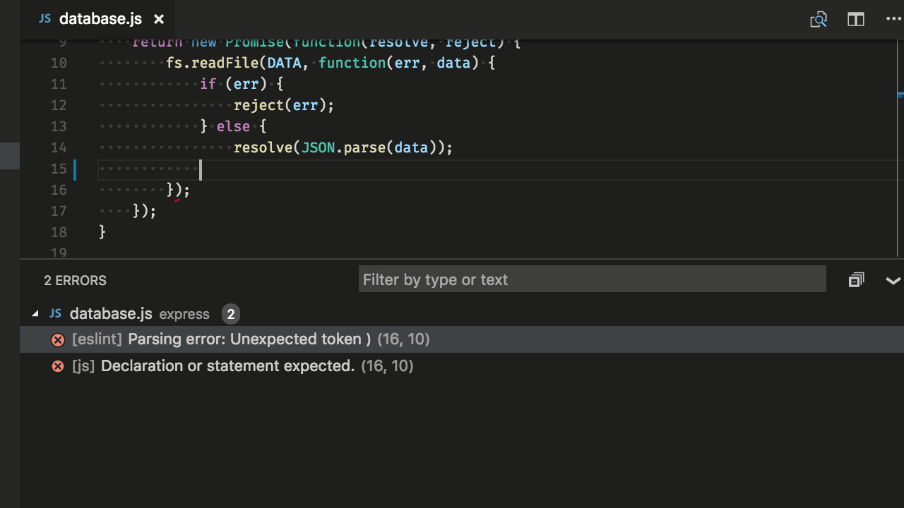 errors and warnings