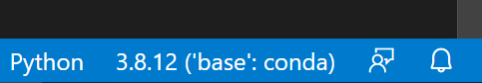 Status Bar showing a selected interpreter